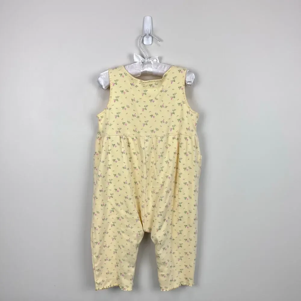Vintage Gap Yellow Floral Overalls XL 18-24 Months
